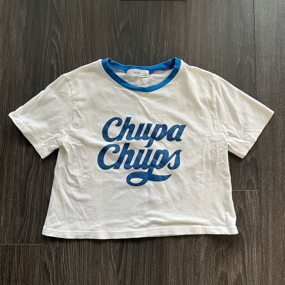 2/$15 Chupa Chups White Crop Top